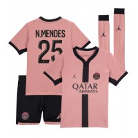 Maglie da calcio Paris Saint-Germain Nuno Mendes #25 Terza Maglia Bambino 2024-25 Manica Corta (+ Pantaloni corti)